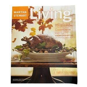 Martha Stewart Living Magazine November 2001 Thanksgiving With Recipe Cards